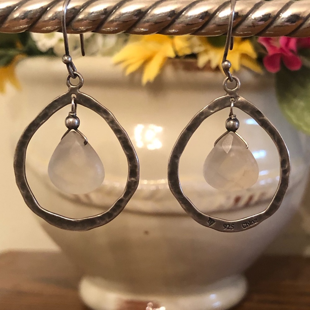 Silpada Sterling Silver and Prehnite Teardrop Earrings W1811 - Picture 8 of 16